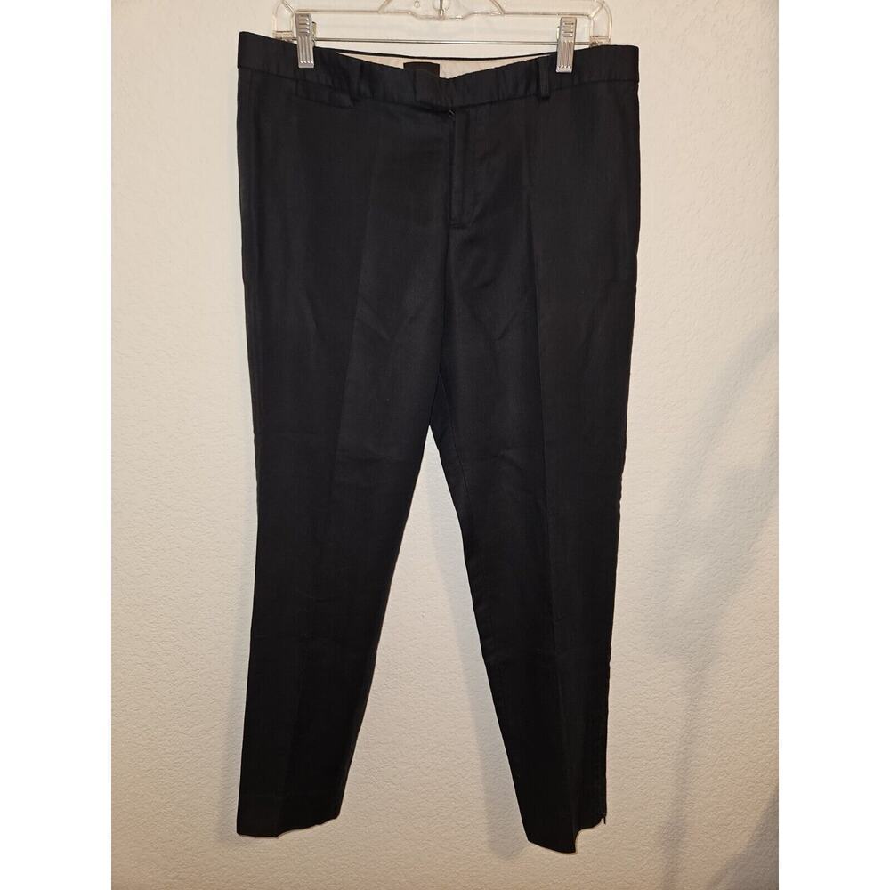 BANANA REPUBLIC Jackie Cropped Pants in True Navy Ankle Zip Size 10 EUC